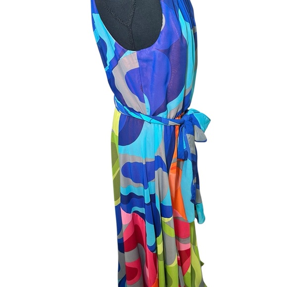 Soft Surroundings Bright Multicolored Halter Maxi Dress Size Small Wedding Beach - Picture 3 of 5